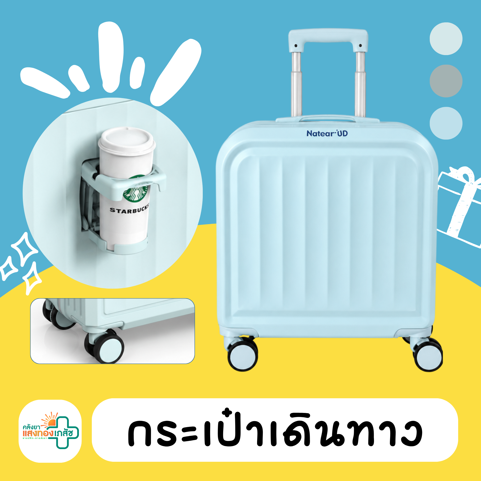 ของรางวัล กระเป๋าเดินทาง สีฟ้า A19